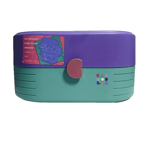 Vintage Original Caboodles makeup storage carrying case green purple mauve - Picture 12 of 12